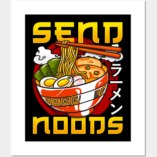 Funny Send Noods Anime Gamer Pho Ramen Noodle Pun Posters and Art